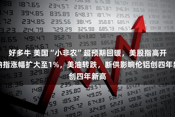 好多牛 美国“小非农”超预期回暖，美股指高开，纳指涨幅扩大至1%，美油转跌，断供影响伦铝创四年新高