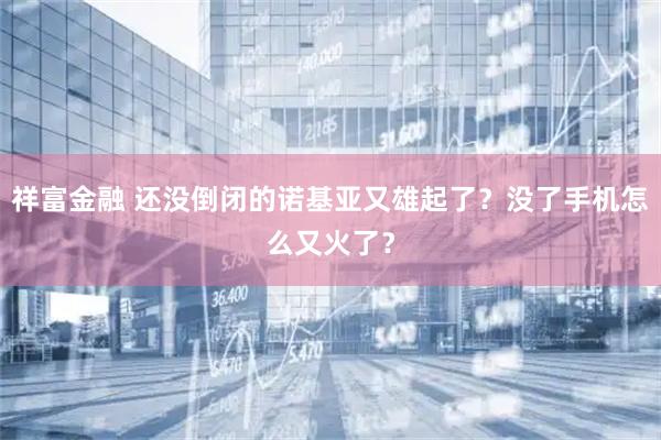 祥富金融 还没倒闭的诺基亚又雄起了？没了手机怎么又火了？